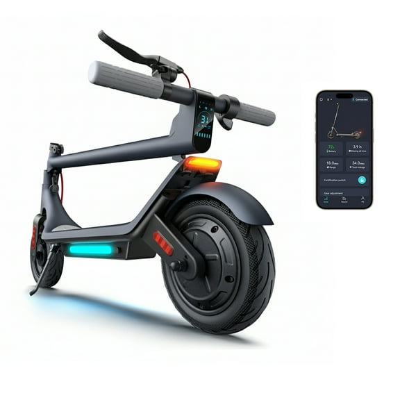 GOLUCKY Electric Scooter for Adults, 500W Motor, 31-Mile Long Range, 10" Tubeless Tires, 15.5mph Foldable E-Scooter with Smart APP Control for Commuting & Outdoor Travel