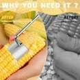 thumbnail image 6 of Corn Peeler for Corn on the Cob, Corn Stripper, Corn Holder, Stainless Steel Corn on the Cob Stripper Tool, New Long Handle Corn Cutter, Easy Clean Corn Cob Peeler for Home Kitchen & Outdoor Dining, 6 of 8