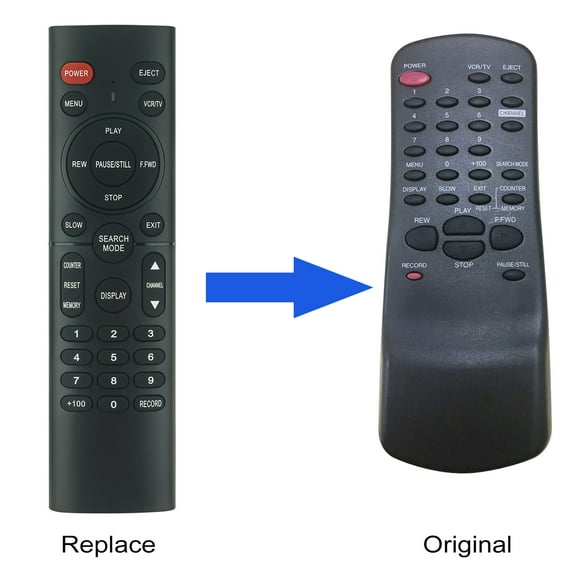 NA351 Replacement Remote Control, Fit for Sylvania Emerson Magnavox Funai VCR VHS Player EWV402M EWV401A EWV401B EWV601A EWV601B DTK4400 6240VC 6260VC F240LC SL260C KVS400A 6262CVC 6265FC