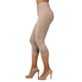 thumbnail image 2 of Gilbin Ultra Soft Capri High Waist Leggings for Women-Many Colors -One Size & Plus Size (Beige S-L), 2 of 3