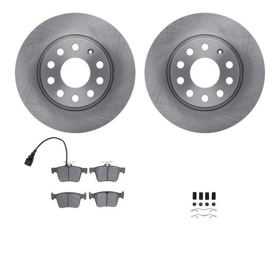 Dynamic Friction Company Rear Brake Rotors with 5000 Advanced Brake Pads includes Hardware 6512-74353