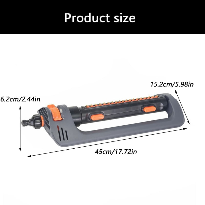 Zecic Wide Coverage 19 Hole Oscillating Sprinkler Heavy Type Rotating Lawn Sprinkler Head For Even Garden And Yard Watering