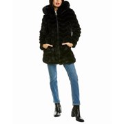 Via Spiga womens Herringbone Plush Coat, m, Black