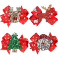 thumbnail image 1 of Pinzas para el pelo con lazo de Navidad, pasadores con lazo, diadema de lentejuelas para mujer, alce de reno de Papá Noel, sombreros de árbol de Navidad, banda para el pelo de pingüino, tocado, decora, 1 of 1