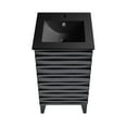 thumbnail image 5 of Cascade 18 in. Black Oak Bathroom Vanity With Black Ceramic Sink Top, 5 of 8