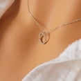 thumbnail image 2 of Forever Jewels 0.20Ct Round Cut Moissanite Women Circle Necklace Pendant 14K White Gold Plated, 2 of 4