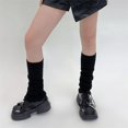 thumbnail image 2 of Franhais Women's Frilly Leg Warmers Ribbed Knit Knee High Socks Boot Cuffs Student Slouch Socks, 2 of 7