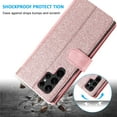 thumbnail image 6 of Wallet Case for Samsung Galaxy S22 Ultra, Dteck Retro 9 Card Holder Slots Zipper Pocket Handbag Case PU Leather Magnetic Closure Kickstand with Wrist Strap TPU Shockproof Flip Case,Rosegold, 6 of 8