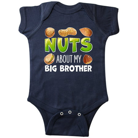

Inktastic Nuts About My Big Brother Peanut Almond Pistachio Gift Baby Boy or Baby Girl Bodysuit