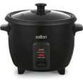 thumbnail image 1 of Salton 6-Cup Automatic Rice Cooker | Bonus Food Steaming Basket | Keep Warm Function | Ideal for Rice, Quinoa, and Oatmeal | 300W | Includes Non-Stick Rice Bowl, Measuring Cup & Spatula | Black, 1 of 6