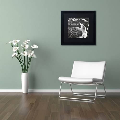 Trademark Fine Art "Lake House IV" Canvas Art by Color Bakery Black Matte, Black Frame