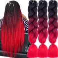 thumbnail image 1 of Extensiones de cabello trenzado Tengshuo Fly Ombre para mujeres, 3 paquetes/24 pulgadas, fibra de cabello trenzado, cabello de ganchillo para trenzas de caja, extensiones de cabello torcido Senegal (2, 1 of 1