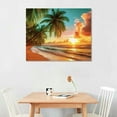 thumbnail image 2 of Shiartex Beach Wall Art for Living Room Ocean Canvas Wall Decor for Home Tropical Palm Tree Picture for Wall Coastal Painting for Bedroom Gold Sunset Art Print for Bathroom Decor 20x16 in/16x12 in, 2 of 4