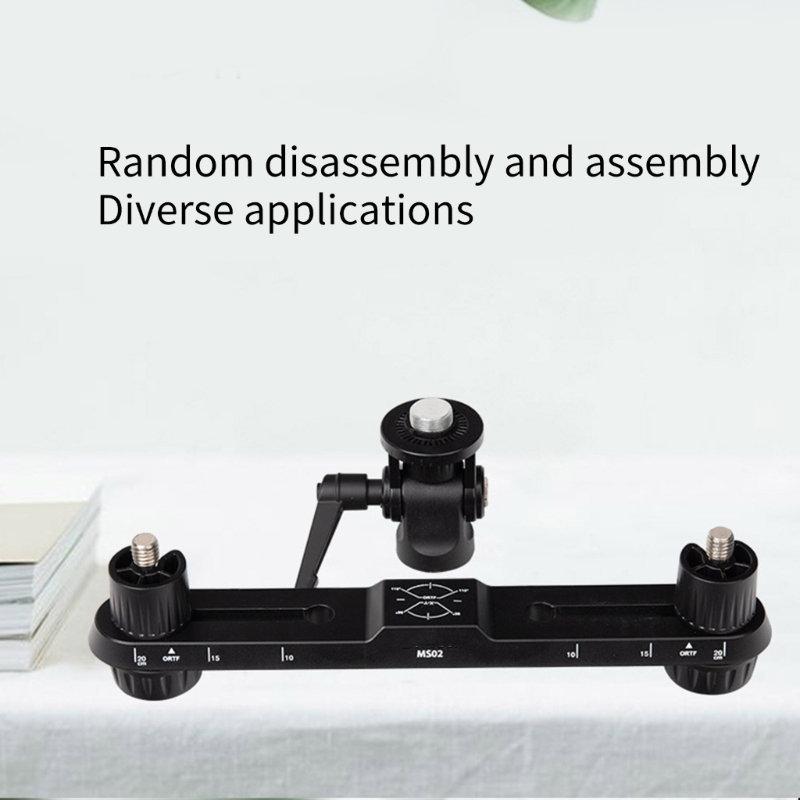 Stereo Recording Microphone Stand with Twin Mic Holder and Adjustable Boom Bar