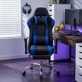 thumbnail image 4 of edx Ergonomic Video Gaming Chair High Back Office Chair with Lumbar Support and Adjustable Armrests Footrest Swivel Racing Chair, Black Bule, 4 of 9