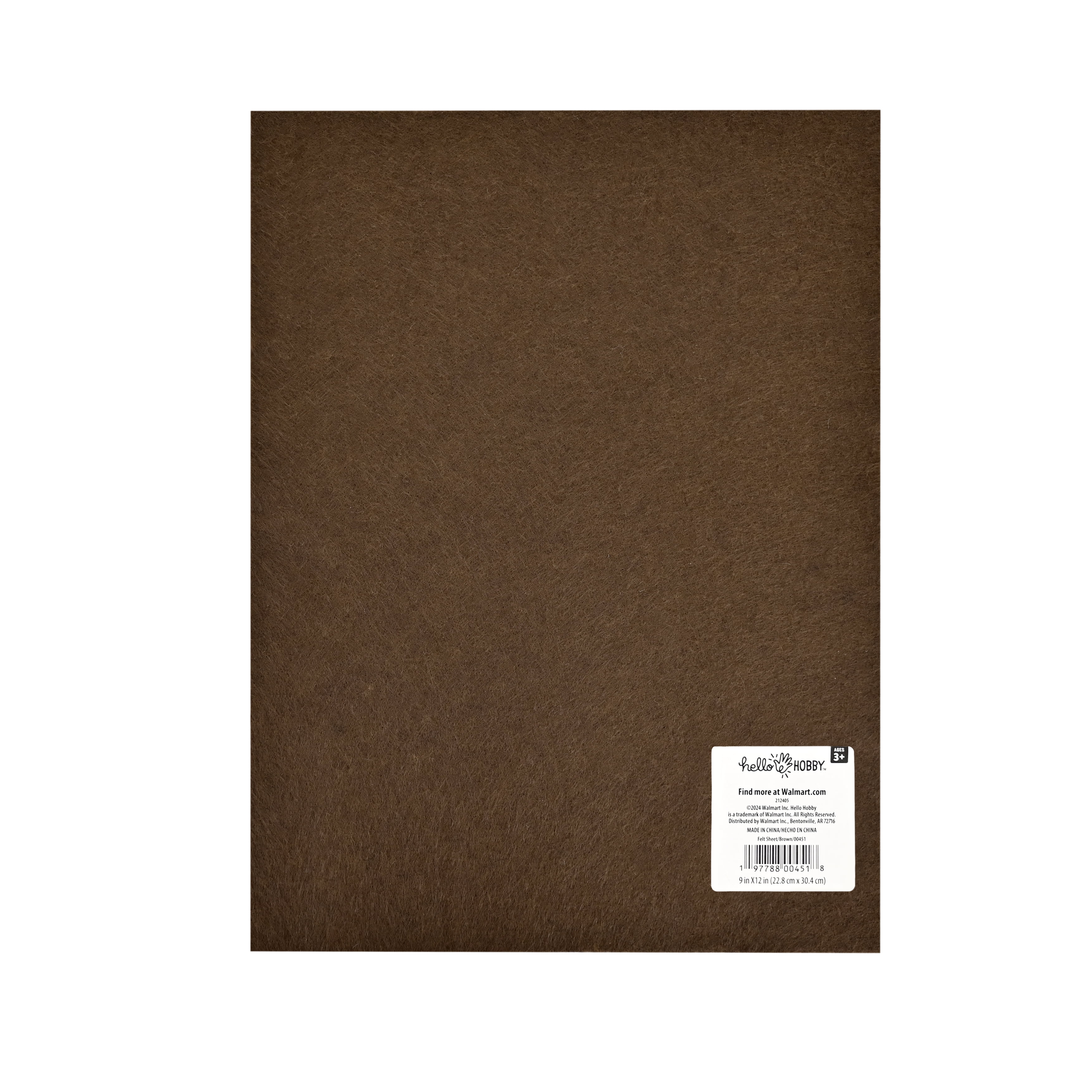 (24 pack) Hello Hobby Brown Felt Sheet, 9" x 12"