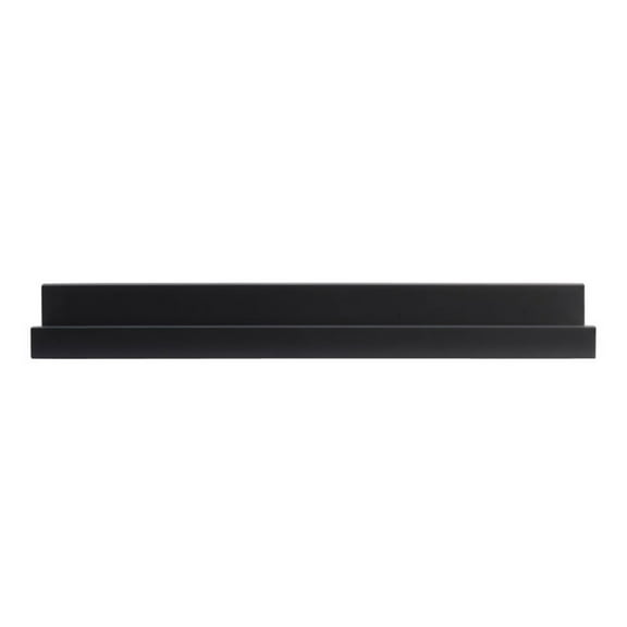 Melannco 18 x 4-inch Black MDF Photo Shelf, 12- Pound Weight Capacity