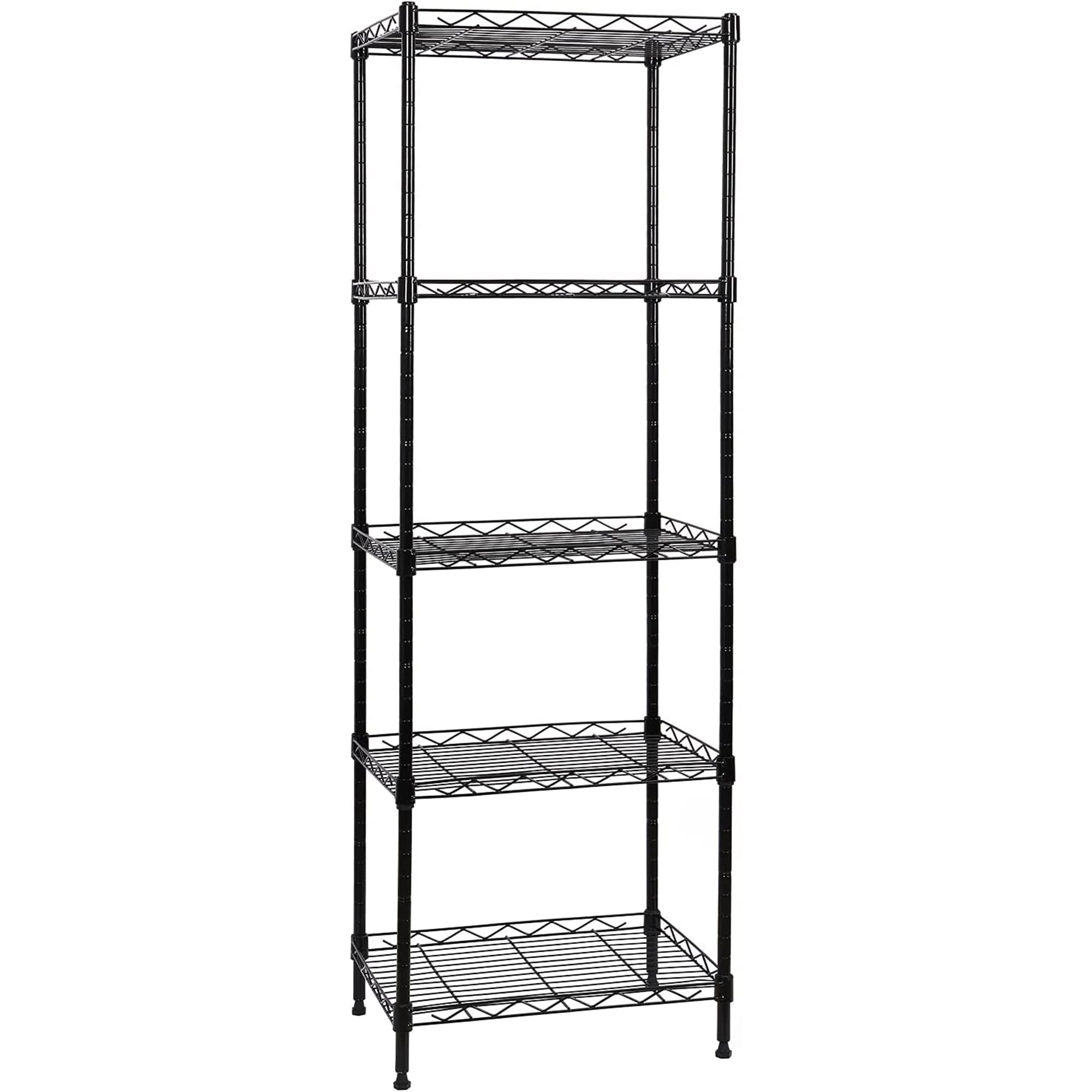 paproos 5Tier Metal Storage Shelf, Adjustable Steel Storage Rack