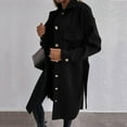 thumbnail image 5 of Ftwytp Long Trench Coat For Women Uk Loose Fit Double-Breasted Elegant Windbreake Coats With Belt Lapel Collar Solid Outwear Winter Jacket, 5 of 9