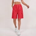 thumbnail image 7 of Bermuda Shorts for Women Knee Length Casual Wide Leg Drawstring Hiking Work Summer Cargo Shorts with Pockets, 2XL, 7 of 7