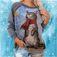 thumbnail image 2 of Chandail en Molleton Citrouille Chat pour Femmes Halloween Col Rond Pull Manches Longues Hauts Décontractés Amples, 2 of 7