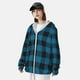 thumbnail image 3 of Fotbe Blue Black Plaid Chaqueta con Protección Solar UPF 50+ para Hombre y Mujer, Camisa con Capucha y Bolsillos-XX-Large, 3 of 7
