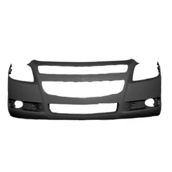 New Aftermarket Unpainted Front Bumper Cover Replaces 20832808 Without Logo Indentation fits 2008-2012 Chevrolet Malibu