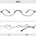 thumbnail image 3 of MAGIMODAC Metal Reading Glasses Half Moon Halframe Eyeglasses Eyewear Readers with Spring Hinges (Gray, +3.5), 3 of 5