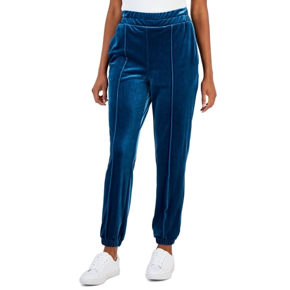 Women's Velvet Jogger Pants Teal Kingfisher S
