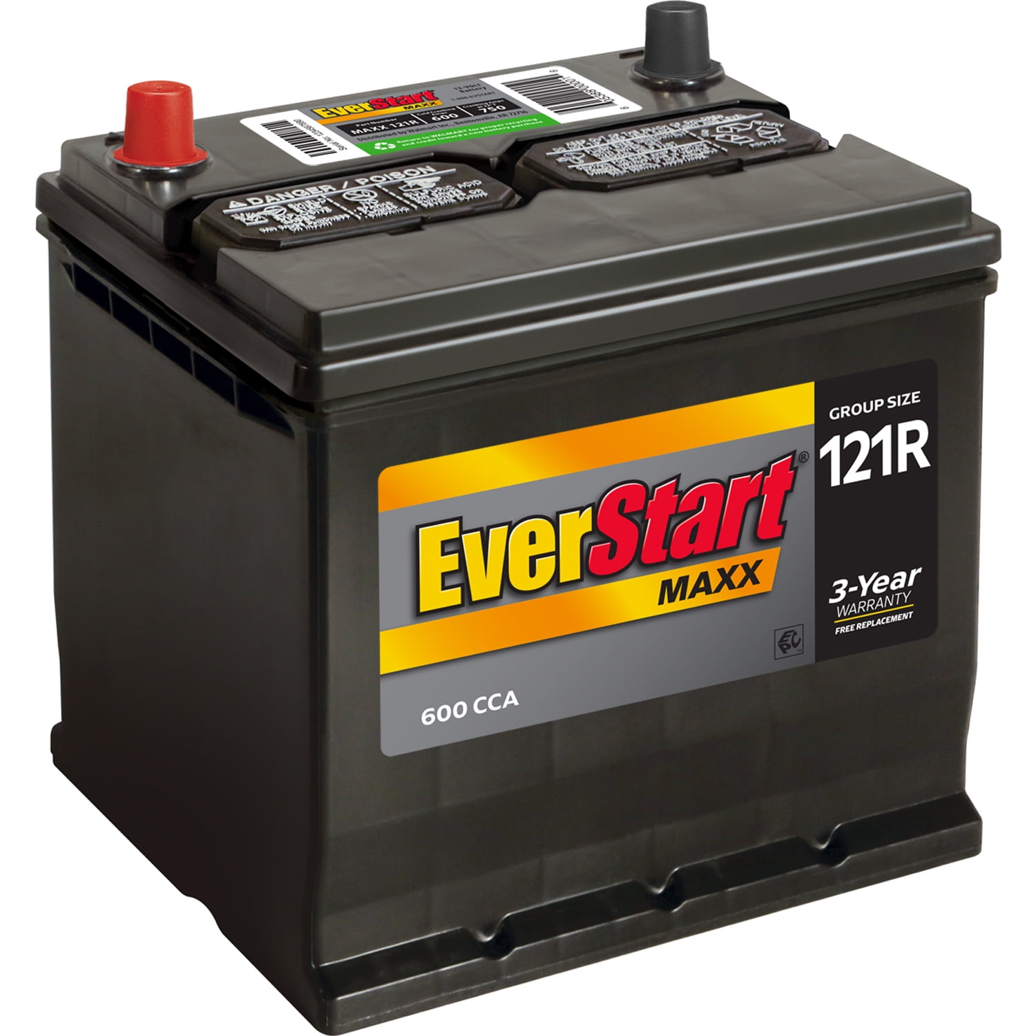 EverStart Maxx Lead Acid Automotive Battery, Group Size 121R (12 Volt/600  CCA) 