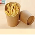 thumbnail image 3 of 50Pcs Disposal Take-out Party Frozen Dessert Supplies Baking Cakes Egg Puff Waffle French Fries Chips Ice Cream Snacks Kraft Paper Cups Holder, 14oz (Brown), 3 of 5