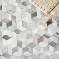 thumbnail image 6 of SAFAVIEH Studio Leather Wade Geometric Runner Rug, Ivory/Grey, 2'3" x 9', 6 of 8