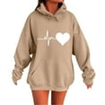 thumbnail image 2 of Dasayo Women Sweatshirts Women Hoodie Plus Size Long Sleeve Yellow Drawstring Heart Pocket Hoodies Tee Shirts Womens L, 2 of 4