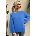 thumbnail image 3 of Women's Sky Blue Dolman Sweater – Cozy Bracelet Sleeve Knit for Casual Autumn Days, XL, 3 of 11