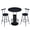 Black+2, variant on 3-Piece Bar Table and Stool Set 31.5 Inch Round Bar Table with 2 Stools Wooden Dining Bar Set with Metal Ring Footrest, Compact for Cafe Bar Kitchen Living Room & Small Spaces Black
