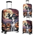 thumbnail image 2 of Spooky Halloween Night Witch Whippet Glowing Pumpkins Travel Luggage Cover Dog Lover Suitcase Dust Protective Decor - 12015, 2 of 5