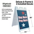 thumbnail image 2 of Buy Here Pay Here 24" x 36" Double Sided A-Frame Sidewalk Sign Includes 2 Installed Decals Foldable Portable White Signicade Sandwich Board Car Dealership Financing No Credit Needed, 2 of 6