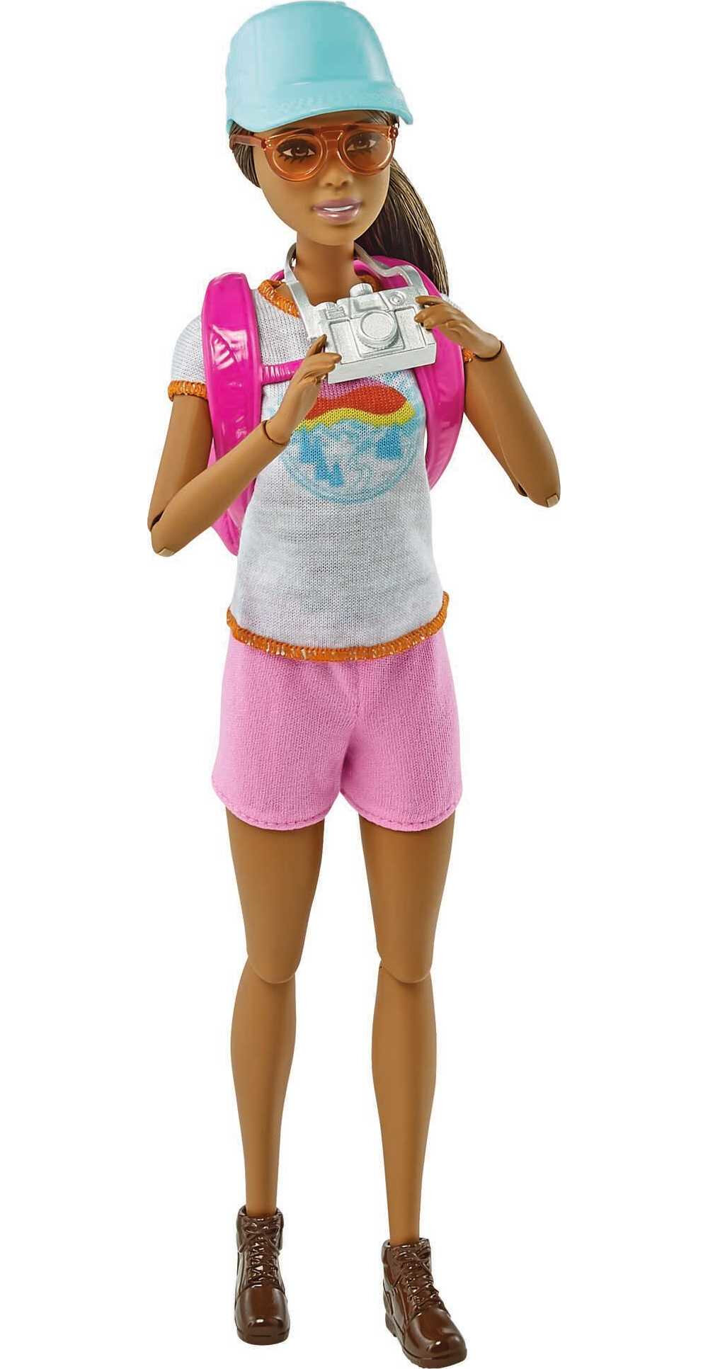 Barbie Hiking Doll with 9 Accessories Including Puppy, Backpack, Map & More, Brunette Doll - image 3 of 5