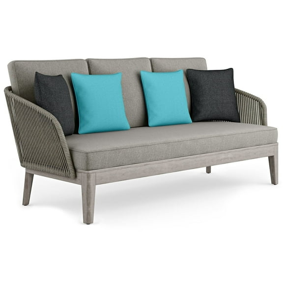 Carmel 75 in. W Contemporary Outdoor Sofa in Gray Sand Drift Polyester Fabric