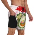 thumbnail image 2 of Fuzoiu Avocado Lovers Wearing Umbrella Print Men's Swim Shorts,Quick-Dry Double-Layer Swim Trunks,Board Trunks,Beach Shorts Swimwear Bathing Suits-Medium, 2 of 6