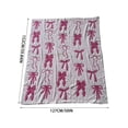 thumbnail image 3 of Throw Blanket,Bedding,50" X 60" Bed Throw Blanket Bow Pattern Throw Blanket for Home Decor and Gift Microfiber Blanket Bow Blanket Plush Bedding Soft Cozy Throw B,Throw Blanket For Couch, 3 of 4