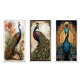 thumbnail image 2 of Designart "Vintage Glorious Peacock Illustration" Animals Peacock Framed Wall Art Set Of 3 - Blue Peacock Frame Gallery Set For Office Decor, 2 of 6