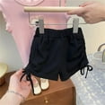 thumbnail image 4 of ZyeKqe Baby Clothes Toddler Girls Cotton Shorts High Waisted Casual Shorts Side Drawstring Loose Fitted Shorts, 4 of 4