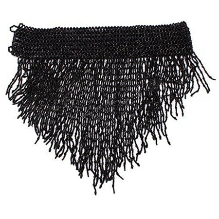 Belly Dance Dancer Dancing Veil - Hip Shakers Beaded Elastic Waist Rave Belly Dance Skirt Hip scarf Halloween Belly Dancer Costume Black