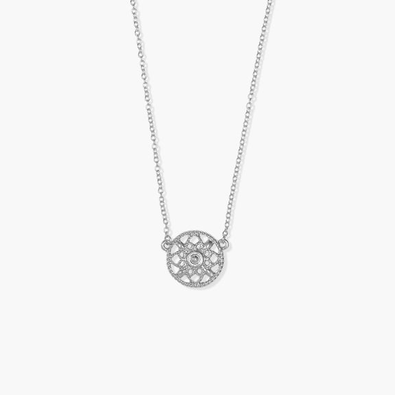 sanctuaire Round Filigree Pendant Necklace Silver