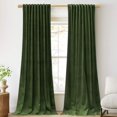 thumbnail image 1 of Cortinas Stangh, color verde musgo, 254 cm de largo, con aislamiento térmico, 2 unidades, 1 of 8