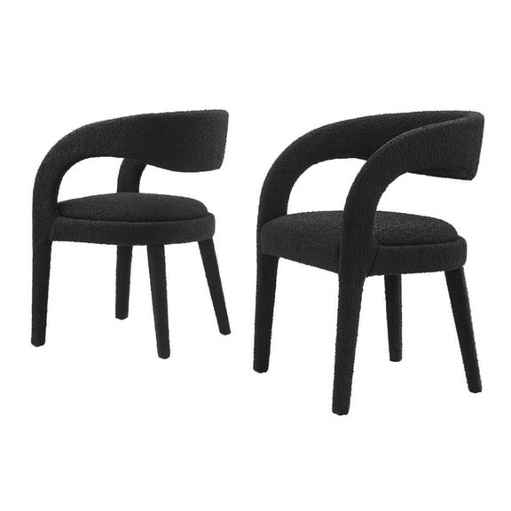 Side Dining Chair, Black, Fabric, Kitchen Cafe Bistro Hospitality Restaurant, Modern Contemporary HB35934