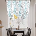 thumbnail image 3 of Aqua Grey Botanical Tie Up Curtains 45 Inches Long, Kitchen Window Curtains Over Sink, Spring Floral Summer Farmhouse Small Window Curtains Shade Balloon Curtains Valances for Bedroom/Cafe 34"x45", 3 of 8