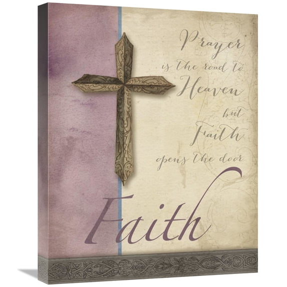 Global Gallery's 'Words for Worship Faith' by Elyse DeNeige Stretched Canvas Wall Art
