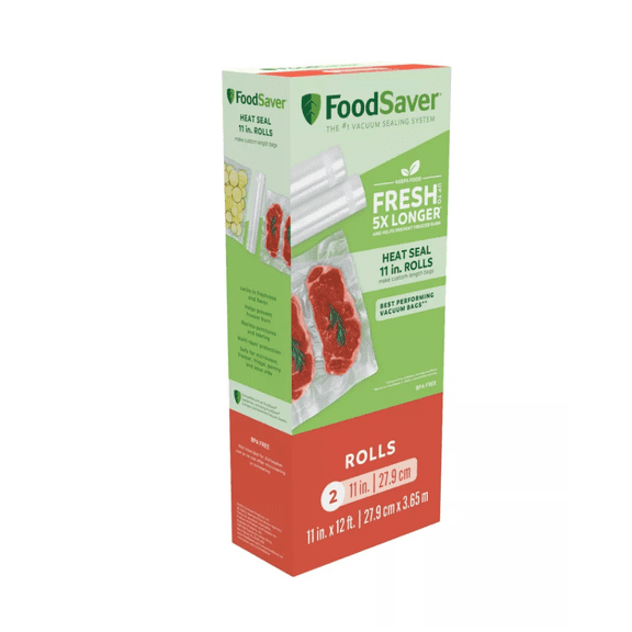 FoodSaver 11" x 12' Vacuum Seal Roll 2pk